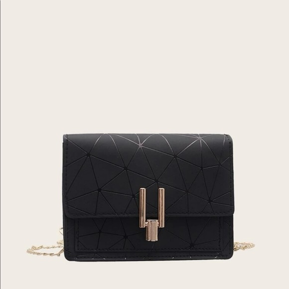 PrettyLittleThing Handbags - Black & Gold Geometric Purse